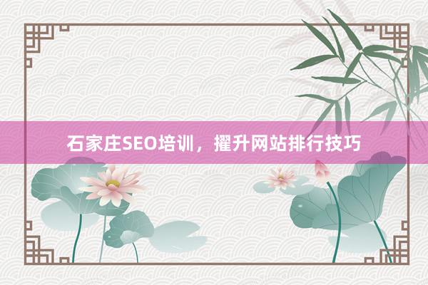 石家庄SEO培训，擢升网站排行技巧